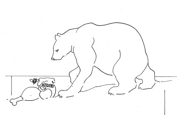 Polar Bear, : Polar Bear Find Food Coloring Page