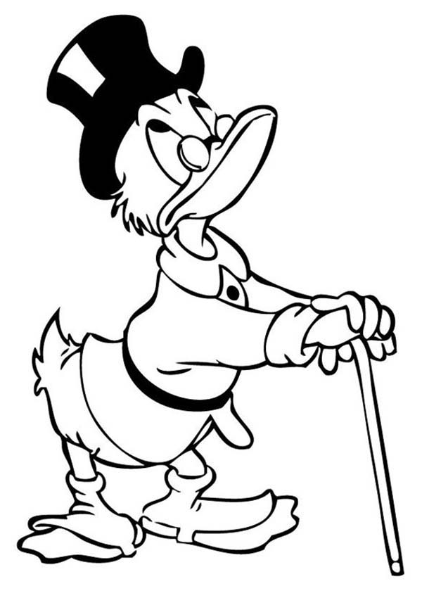 Scrooge Mcduck, : Scrooge Mcduck Wondering Coloring Page