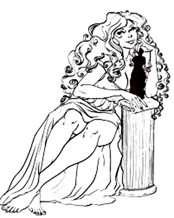 Aphrodite, : Taking Picture of Aphrodite Coloring Page