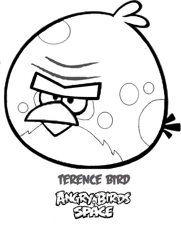 Angry Birds, : Terence Bird in Angry Bird Space Coloring Page