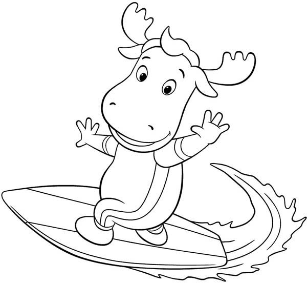 The Backyardigans, : Tyrone is Great Surfer in the Backyardigans Coloring Page