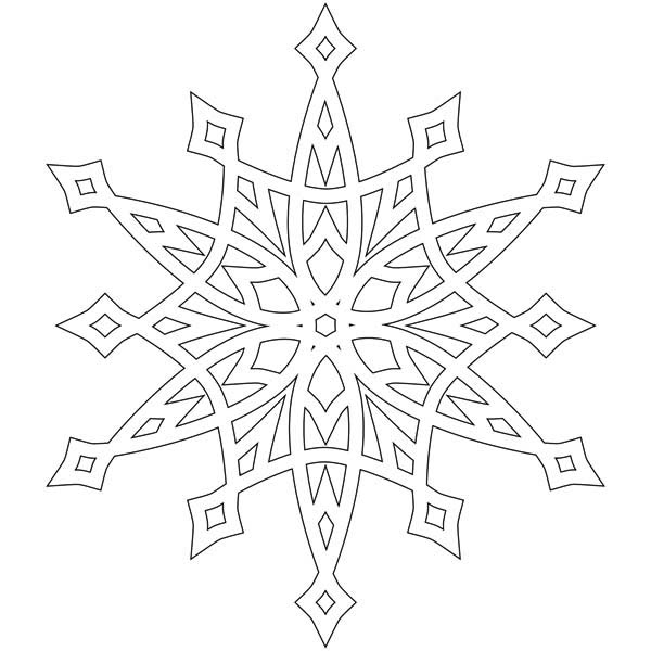 Christmas, : Fancy Christmas Snowflakes Coloring Page