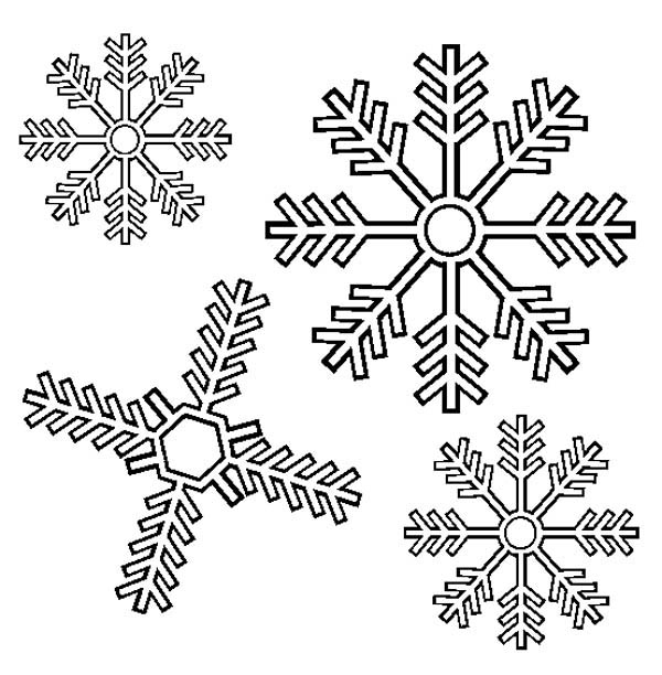 Christmas, : Lovely Christmas Snowflakes Coloring Page