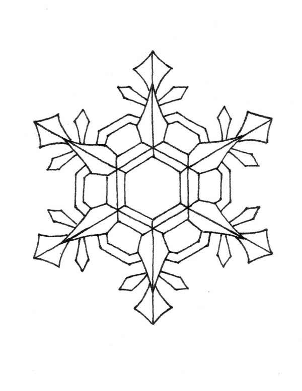 Christmas, : Nifty Christmas Snowflakes Coloring Page