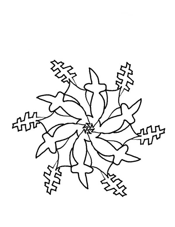 Christmas, : Stars Christmas Snowflakes Coloring Page