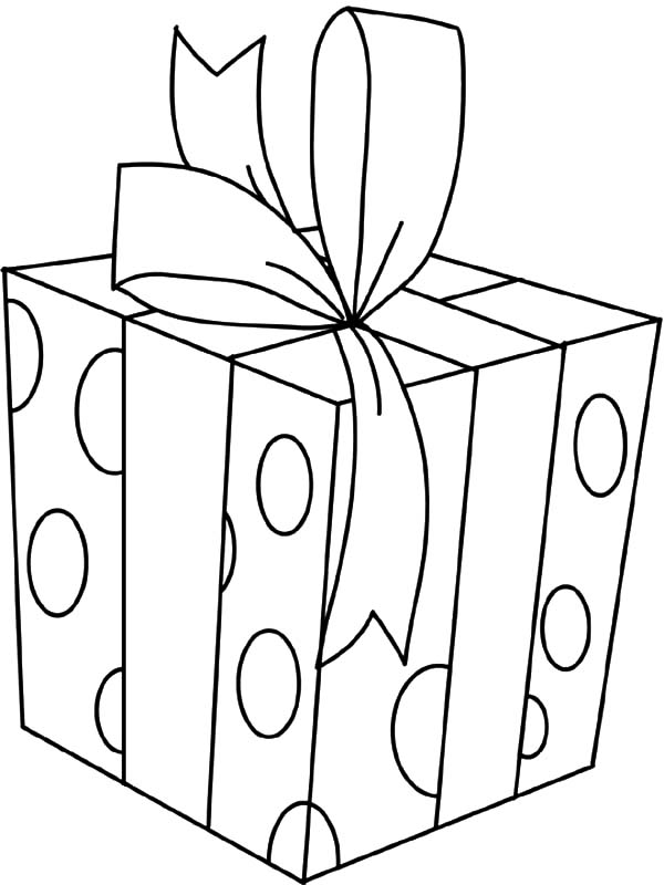 Christmas Presents Covered With Polkadot Paper Coloring Pages Kids 