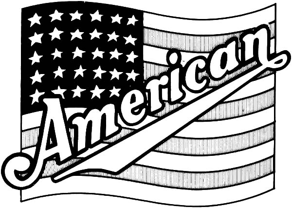 Independence Day, : Proud American Flag for Independence Day Coloring Pages