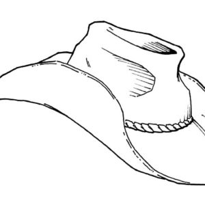 Cowboy Hat, An Old Cowboy Hat Coloring Pages: An Old Cowboy Hat Coloring Pages