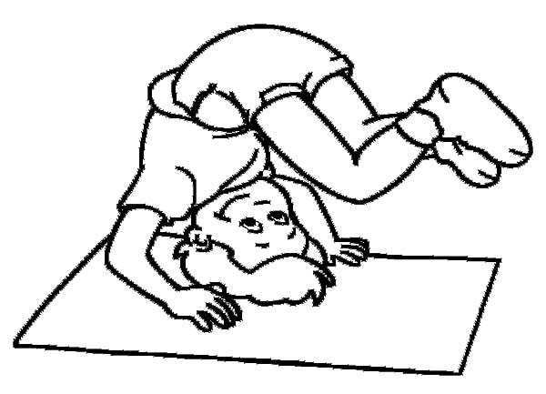 Exercise, : Boy Tumbling Exercise Coloring Pages