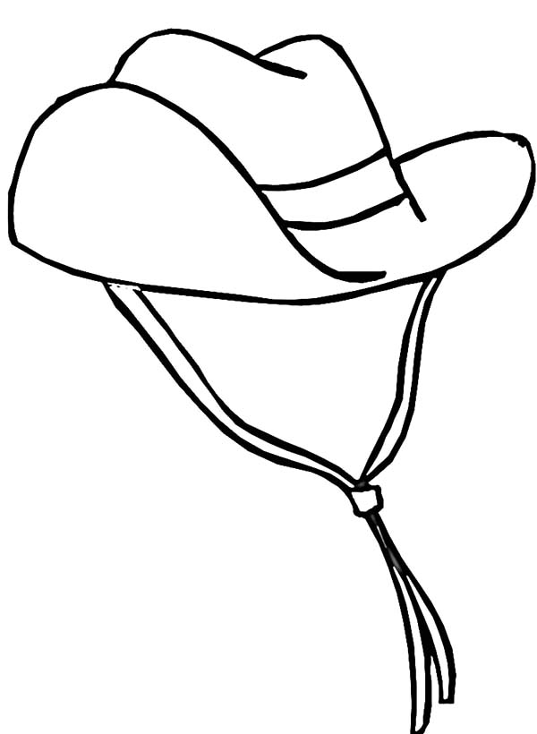 Cowboy Hat, : Cowboy Hat Decorated with Wind Strings Coloring Pages