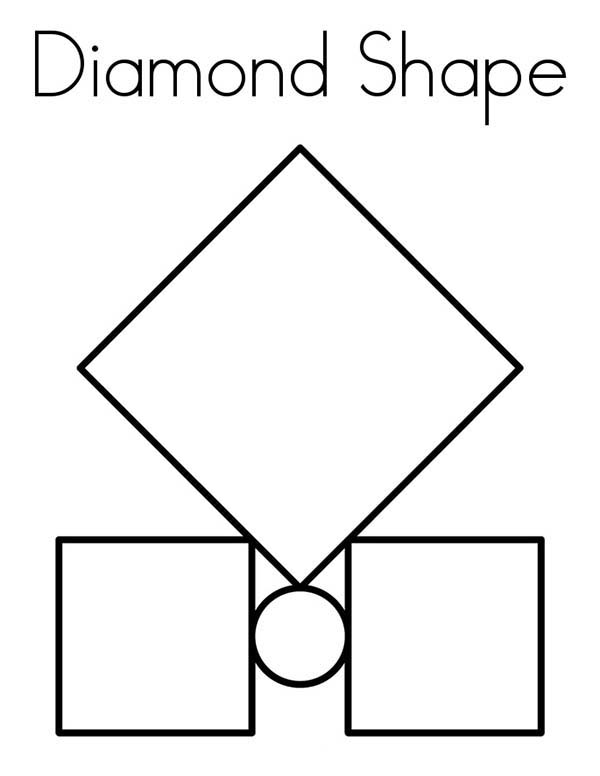 Diamond Shape, : Diamond Shape Between Box Coloring Pages