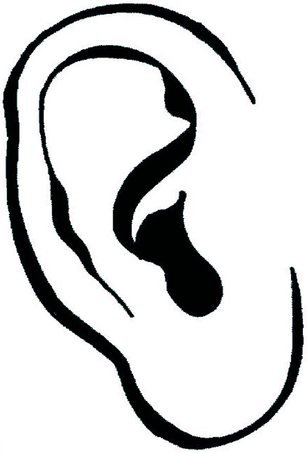Ear, : E is for Ear Coloring Pages