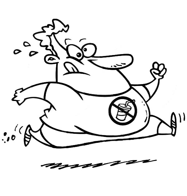 Fat Boy, : Fat Boy Running Coloring Pages
