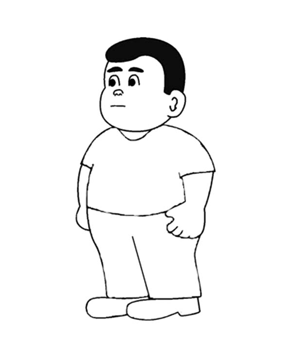 Fat Boy, : Fat Boy Standing Coloring Pages