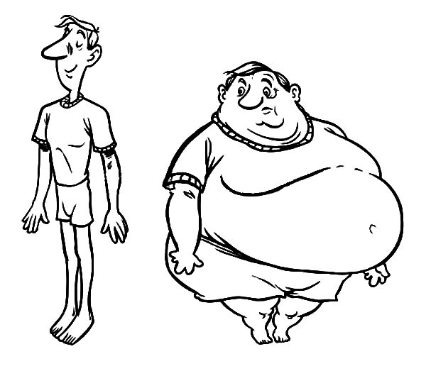 Fat Boy, : Fat Boy and Slim Boy Coloring Pages