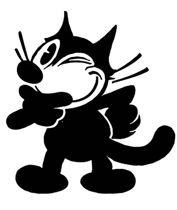 Felix The Cat, : Felix the Cat Thinking Coloring Pages