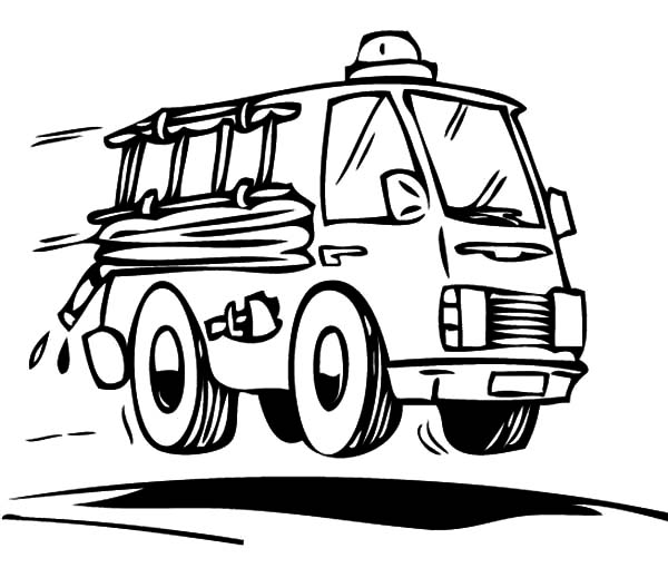 Fire Engine, : Fire Engine on Duty Coloring Pages