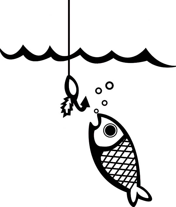 Fishing Lures, : Fish Eat Fishing Lures Coloring Pages