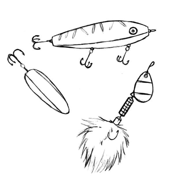 Fishing Lures, : Fishingtackle Fishing Lure Coloring Pages