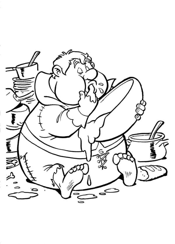 Fat Boy, : Greedy Fat Boy Coloring Pages