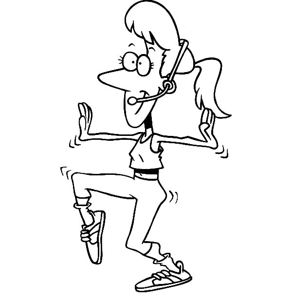Exercise, : Jazzercise Exercise Instructor Coloring Pages