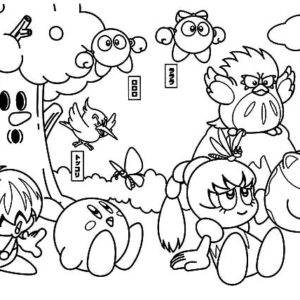 Kirby, Kirby And Friends Coloring Pages: Kirby and Friends Coloring Pages