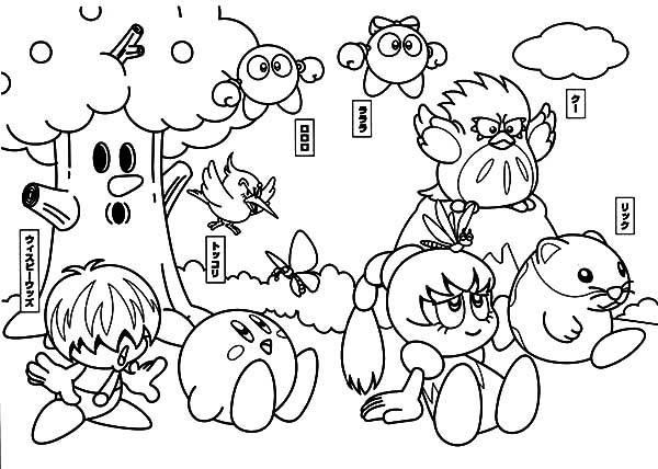 Kirby, : Kirby and Friends Coloring Pages