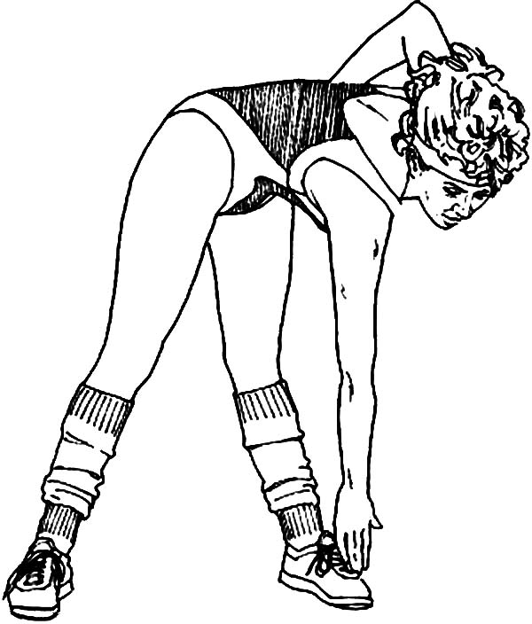 Exercise, : Lady is Doing Aerobics Exercise Coloring Pages
