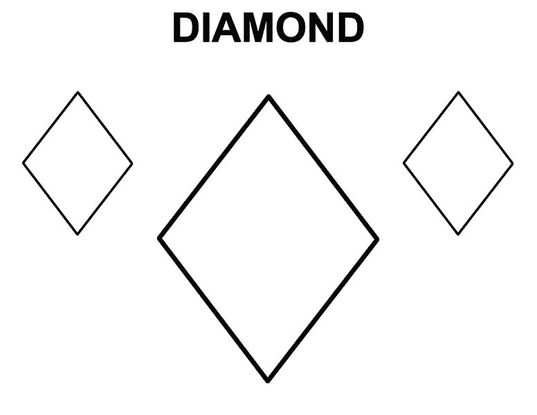 Diamond Shape, : Learning to Draw Diamond Shape Coloring Pages