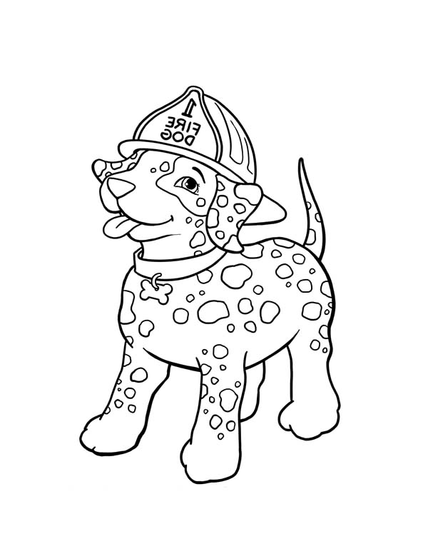 Fire Dog, : Little Fire Dog Coloring Pages