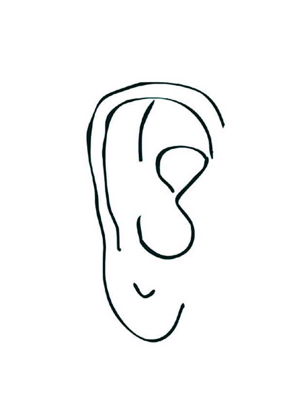 Ear, : Normal Ear Coloring Pages