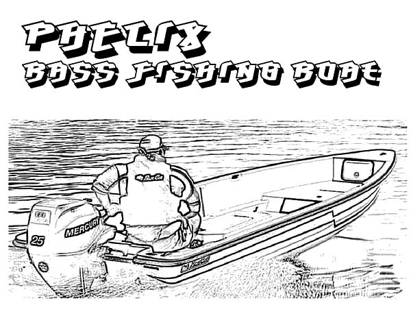Fishing Boat, : Phelix Bass Fishing Boat Coloring Pages