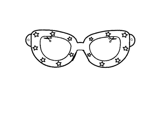 Eyeglasses, : Star Decorated Eyeglasses Coloring Pages